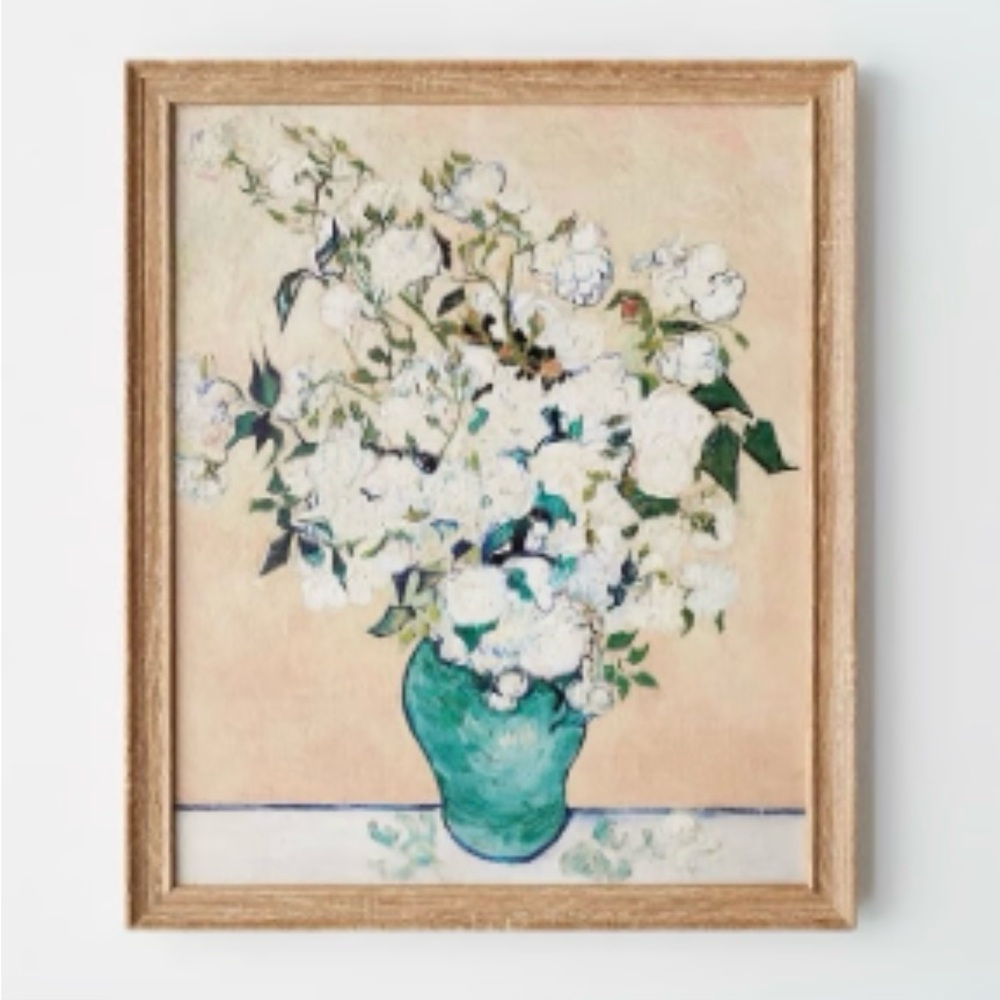 15" x 20" Avignon Still Life Framed Wall Canvas Distressed Light Wood - NIB